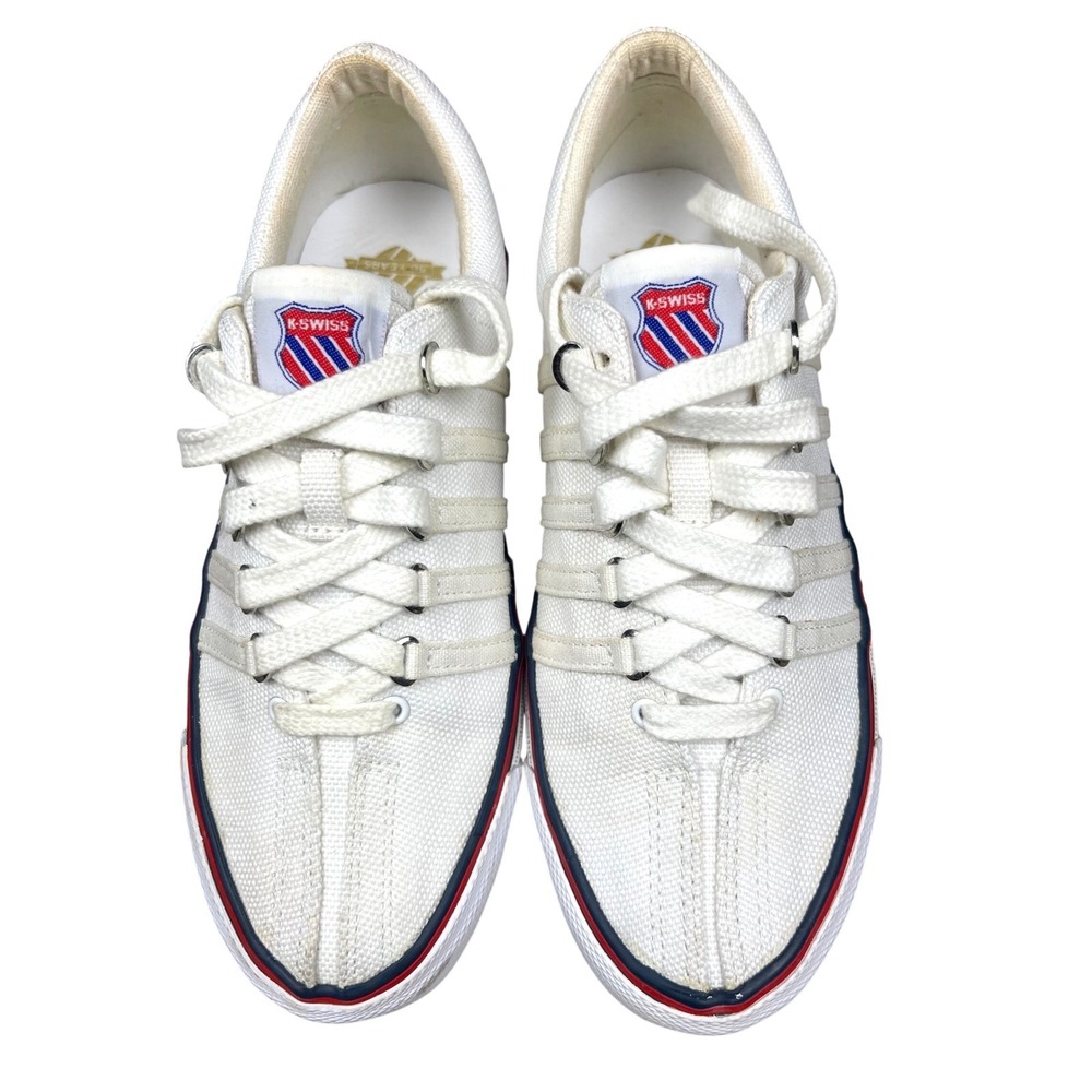 K-Swiss Women White Canvas Low Top Sneakers Size 7 50th Anniversary 93956-954-M - Picture 9 of 15